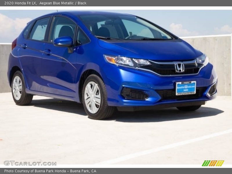 Aegean Blue Metallic / Black 2020 Honda Fit LX