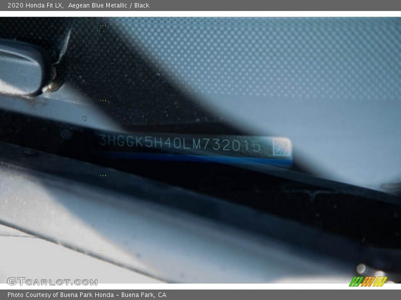 Aegean Blue Metallic / Black 2020 Honda Fit LX