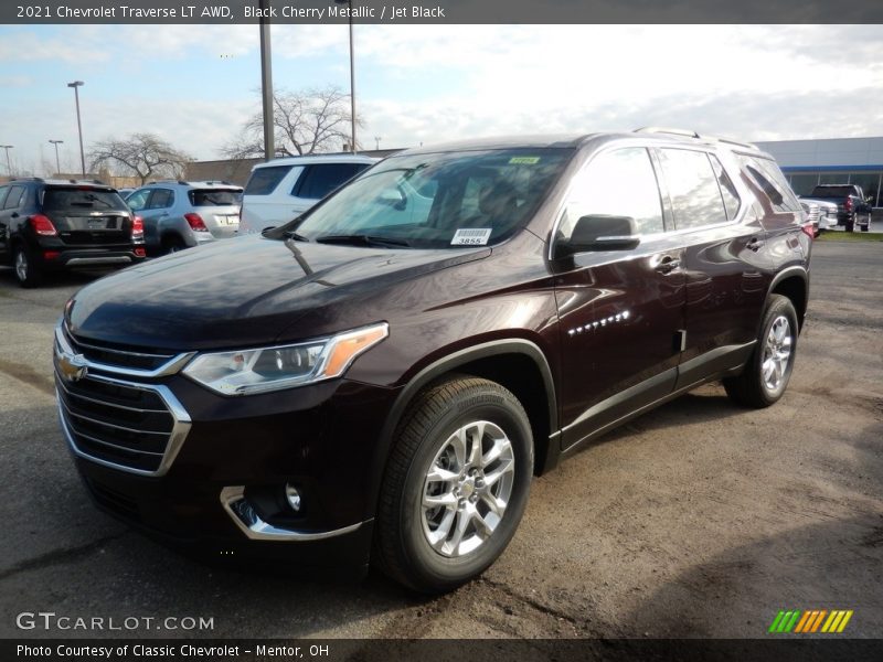 Black Cherry Metallic / Jet Black 2021 Chevrolet Traverse LT AWD
