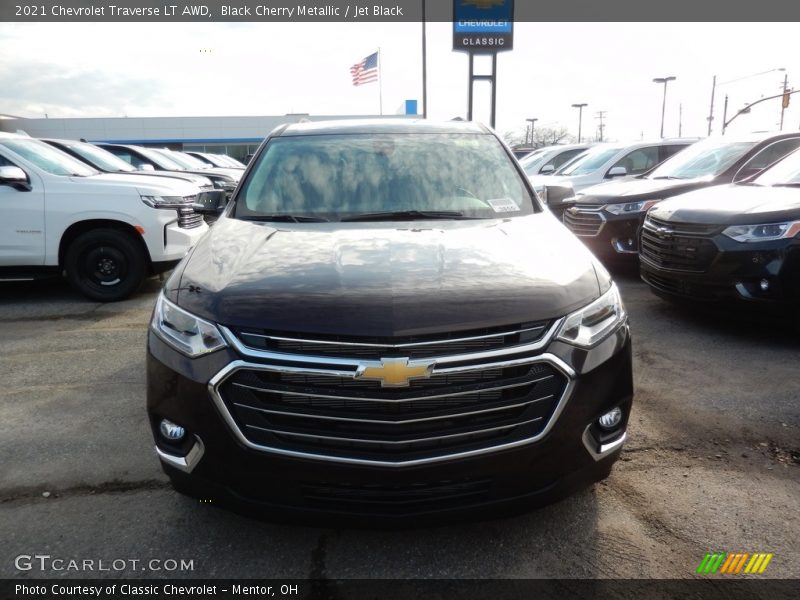 Black Cherry Metallic / Jet Black 2021 Chevrolet Traverse LT AWD