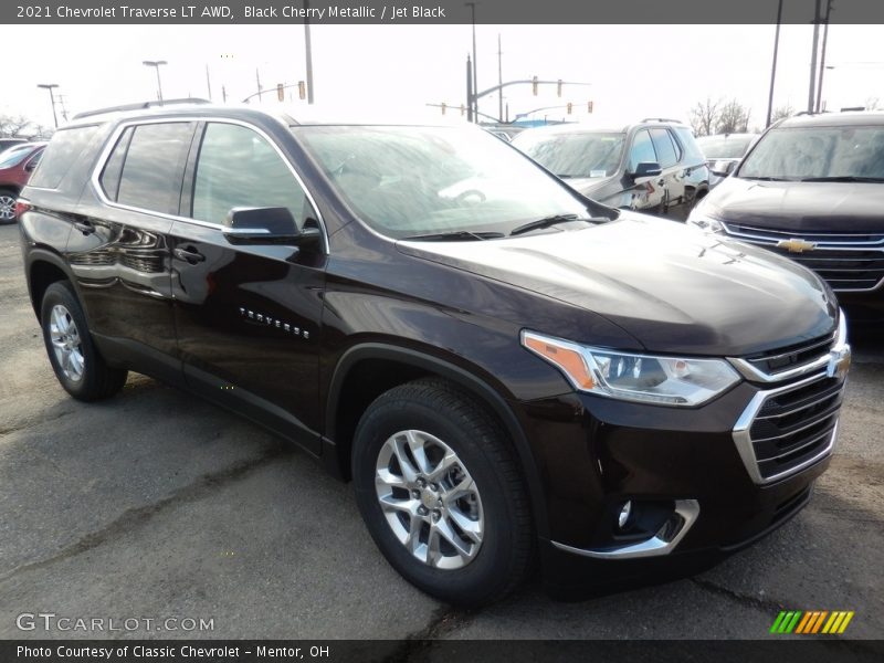 Black Cherry Metallic / Jet Black 2021 Chevrolet Traverse LT AWD