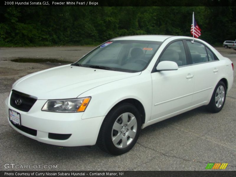 Powder White Pearl / Beige 2008 Hyundai Sonata GLS