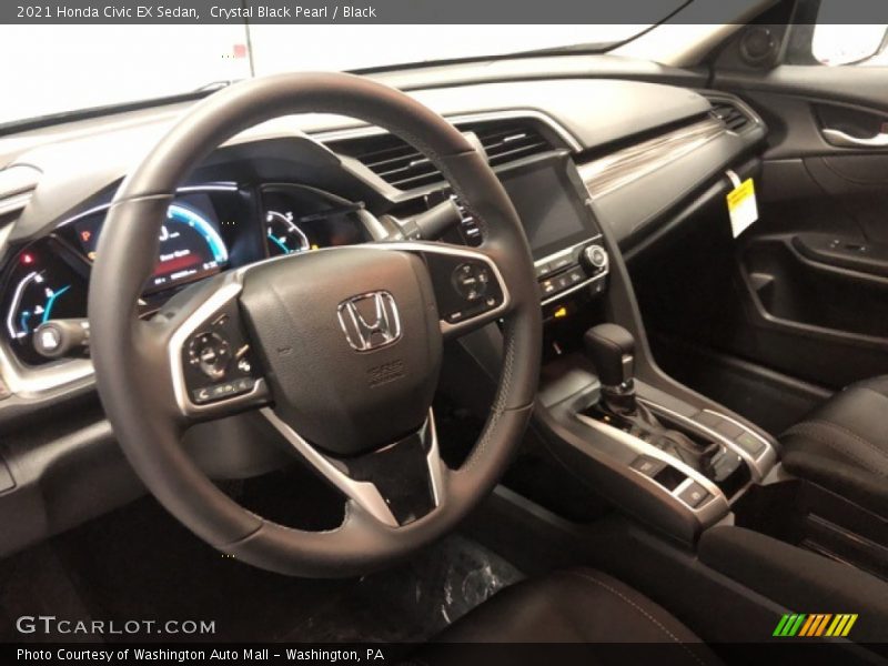 Crystal Black Pearl / Black 2021 Honda Civic EX Sedan