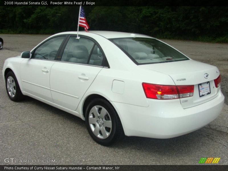 Powder White Pearl / Beige 2008 Hyundai Sonata GLS