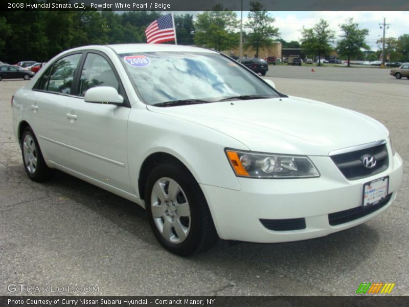 Powder White Pearl / Beige 2008 Hyundai Sonata GLS