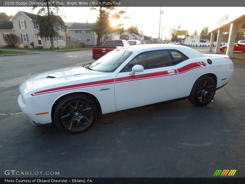 Bright White / Black/Ruby Red 2016 Dodge Challenger R/T Plus