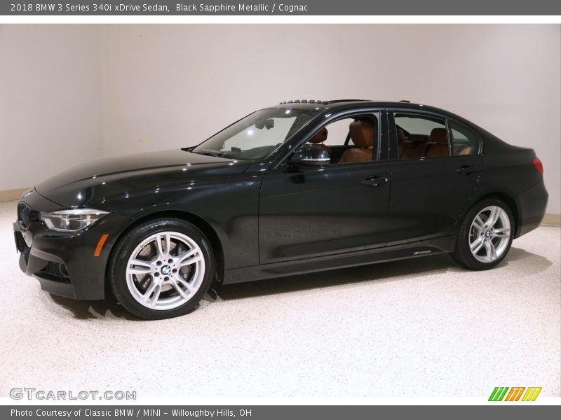 Black Sapphire Metallic / Cognac 2018 BMW 3 Series 340i xDrive Sedan