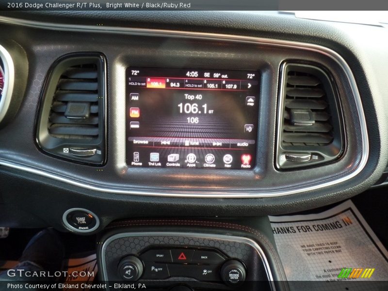 Controls of 2016 Challenger R/T Plus