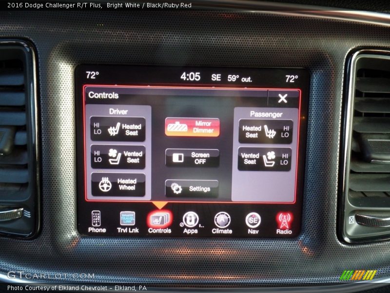 Bright White / Black/Ruby Red 2016 Dodge Challenger R/T Plus