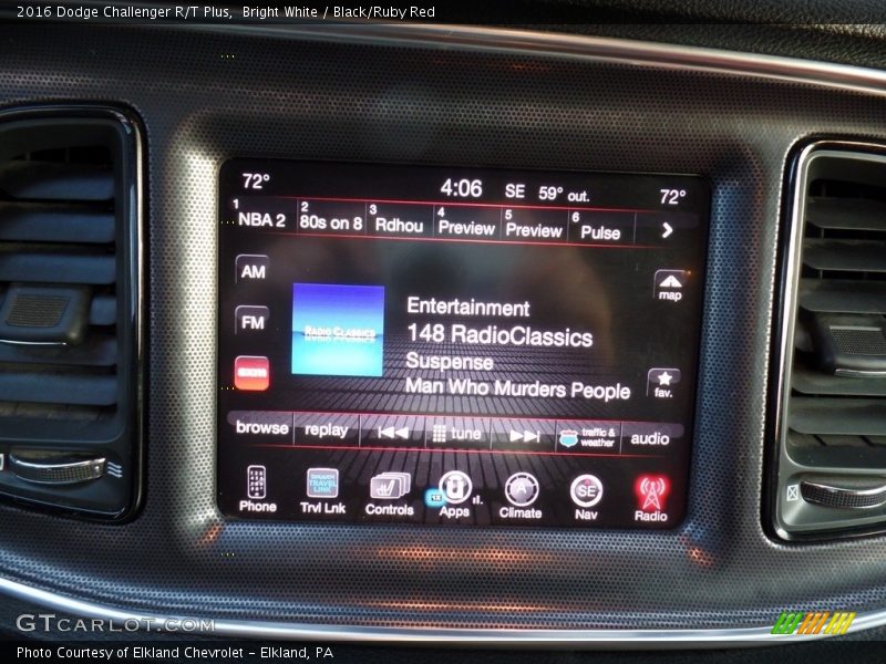 Bright White / Black/Ruby Red 2016 Dodge Challenger R/T Plus