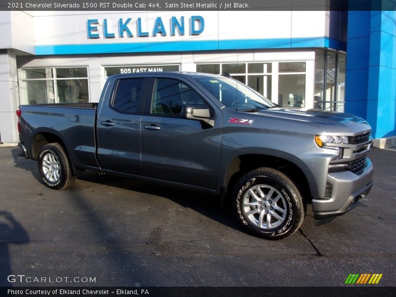 Satin Steel Metallic / Jet Black 2021 Chevrolet Silverado 1500 RST Double Cab 4x4