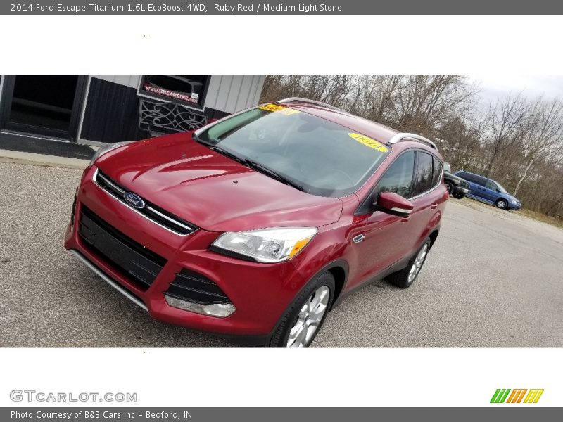 Ruby Red / Medium Light Stone 2014 Ford Escape Titanium 1.6L EcoBoost 4WD