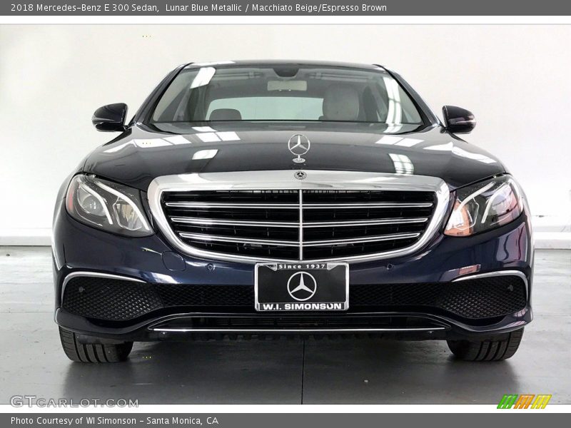 Lunar Blue Metallic / Macchiato Beige/Espresso Brown 2018 Mercedes-Benz E 300 Sedan