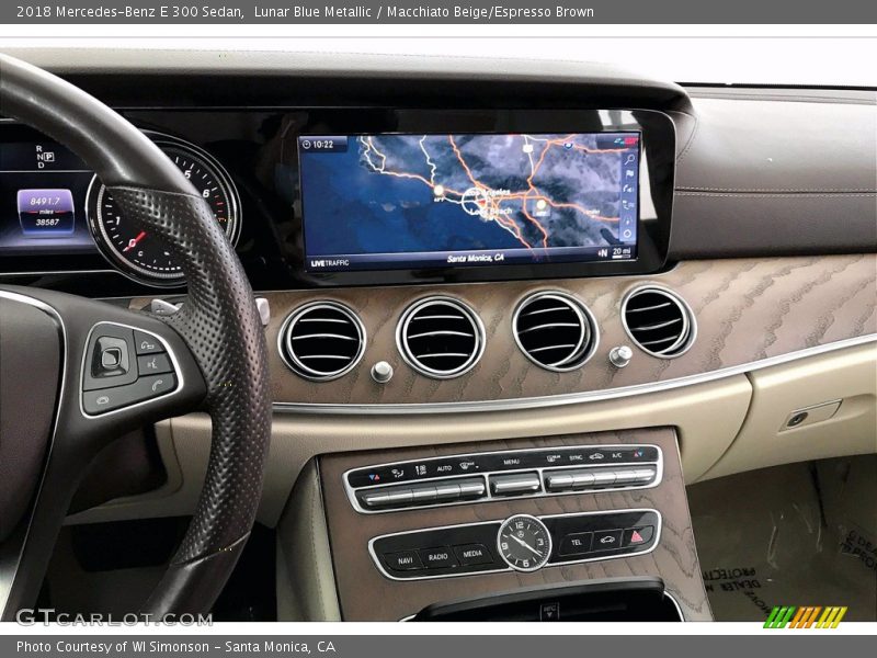 Lunar Blue Metallic / Macchiato Beige/Espresso Brown 2018 Mercedes-Benz E 300 Sedan
