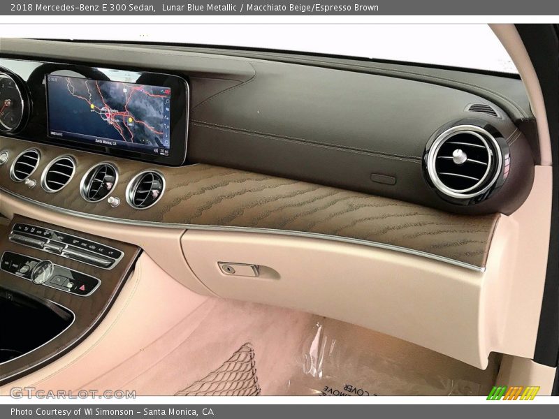 Lunar Blue Metallic / Macchiato Beige/Espresso Brown 2018 Mercedes-Benz E 300 Sedan