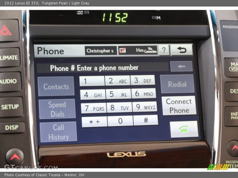 Tungsten Pearl / Light Gray 2012 Lexus ES 350