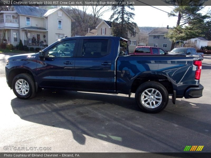 Northsky Blue Metallic / Jet Black 2021 Chevrolet Silverado 1500 RST Crew Cab 4x4