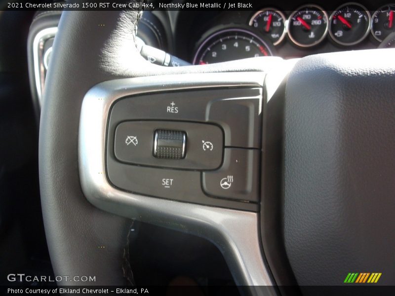 Northsky Blue Metallic / Jet Black 2021 Chevrolet Silverado 1500 RST Crew Cab 4x4