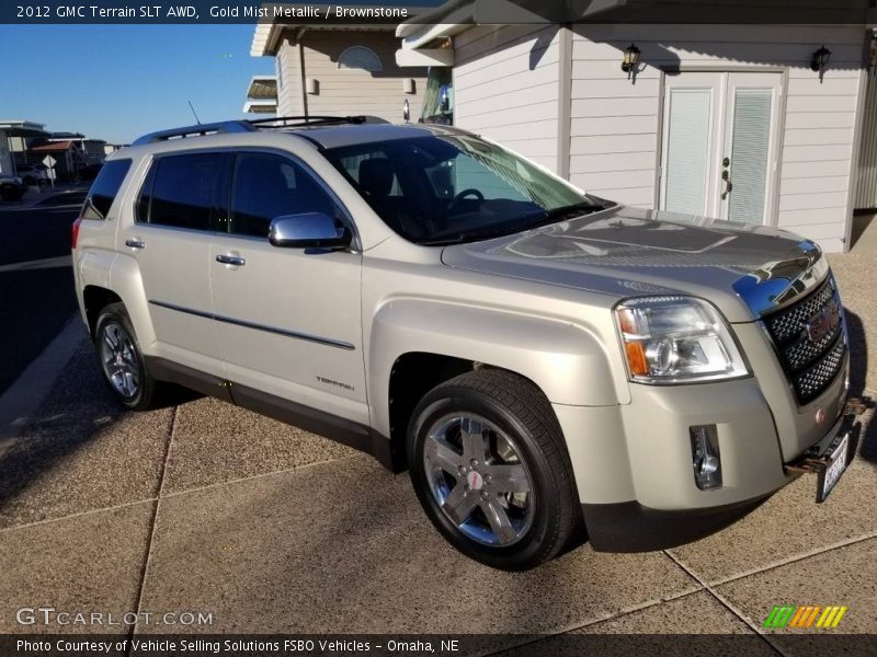 Gold Mist Metallic / Brownstone 2012 GMC Terrain SLT AWD