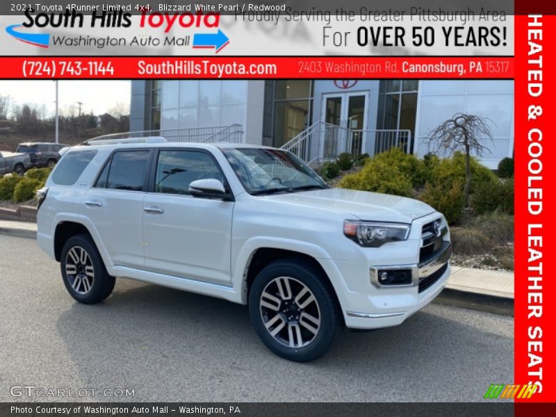 Blizzard White Pearl / Redwood 2021 Toyota 4Runner Limited 4x4