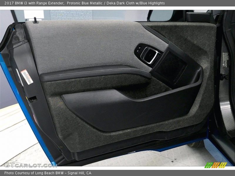 Protonic Blue Metallic / Deka Dark Cloth w/Blue Highlights 2017 BMW i3 with Range Extender