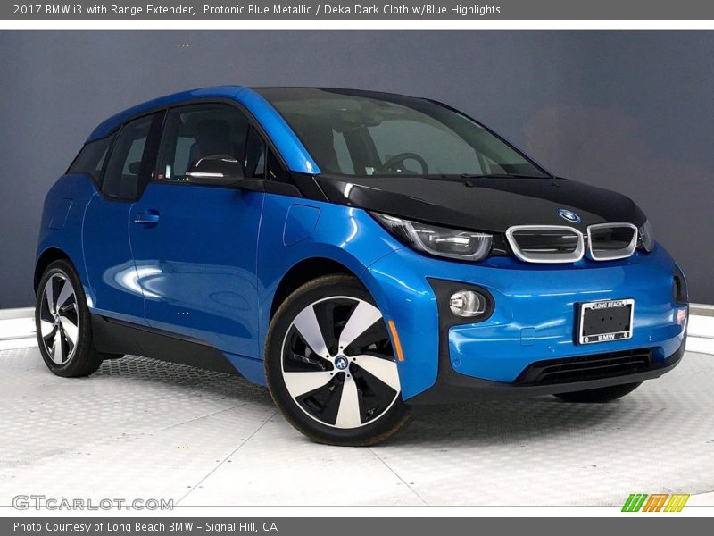 Protonic Blue Metallic / Deka Dark Cloth w/Blue Highlights 2017 BMW i3 with Range Extender