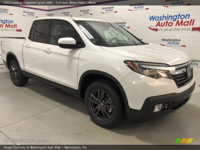 Platinum White Pearl / Black 2020 Honda Ridgeline Sport AWD