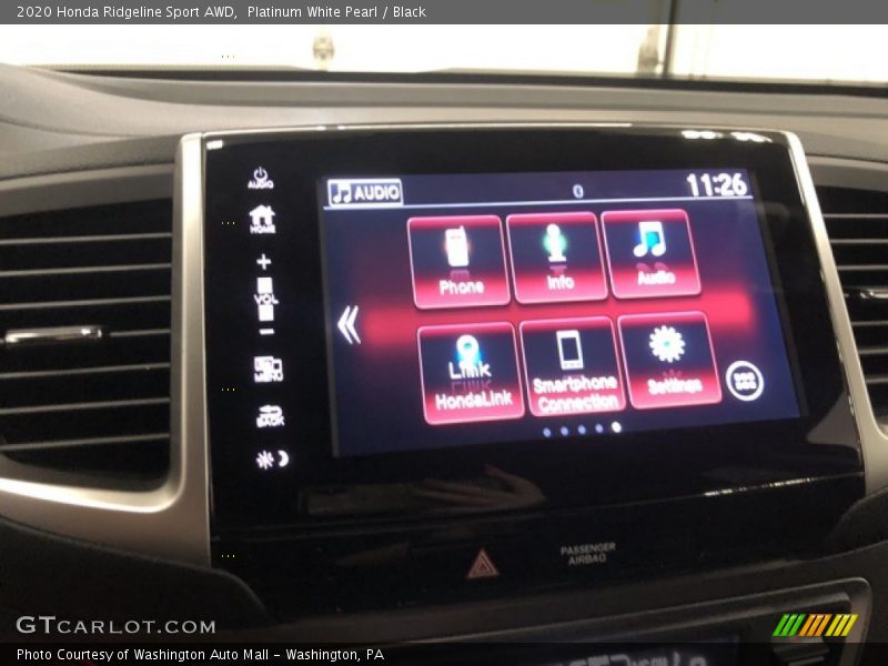 Platinum White Pearl / Black 2020 Honda Ridgeline Sport AWD