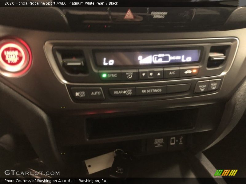 Platinum White Pearl / Black 2020 Honda Ridgeline Sport AWD