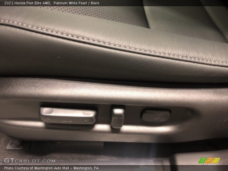 Platinum White Pearl / Black 2021 Honda Pilot Elite AWD