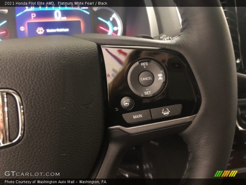 Platinum White Pearl / Black 2021 Honda Pilot Elite AWD