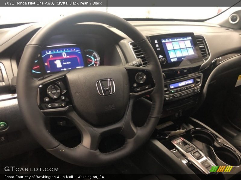 Crystal Black Pearl / Black 2021 Honda Pilot Elite AWD