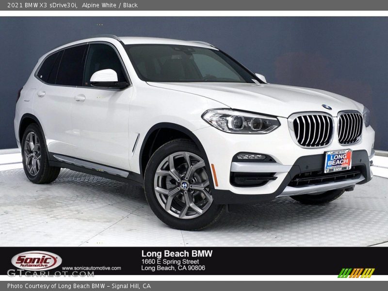 Alpine White / Black 2021 BMW X3 sDrive30i