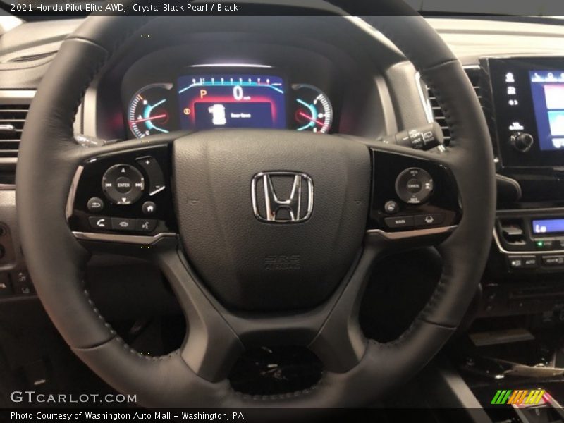 Crystal Black Pearl / Black 2021 Honda Pilot Elite AWD