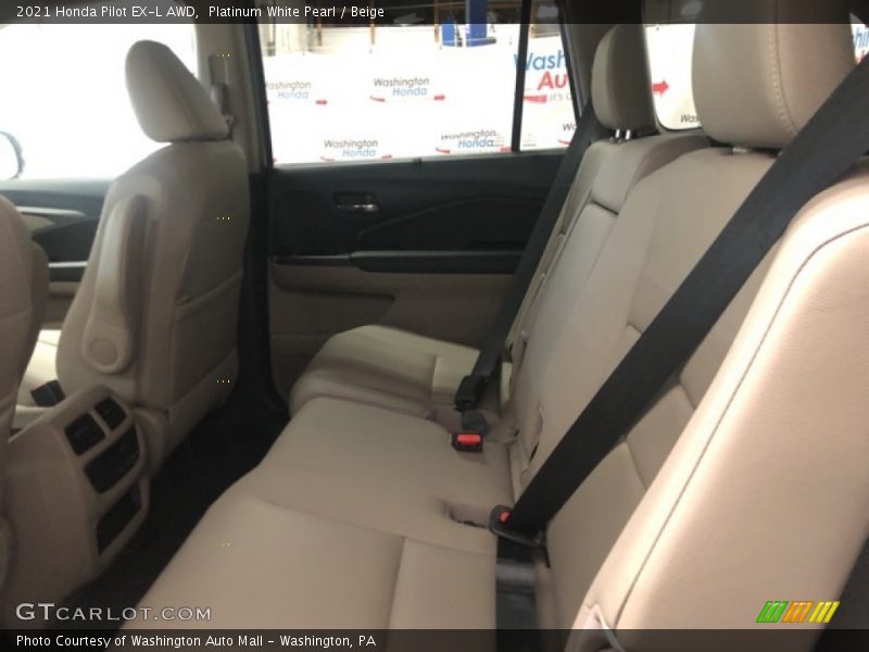 Platinum White Pearl / Beige 2021 Honda Pilot EX-L AWD