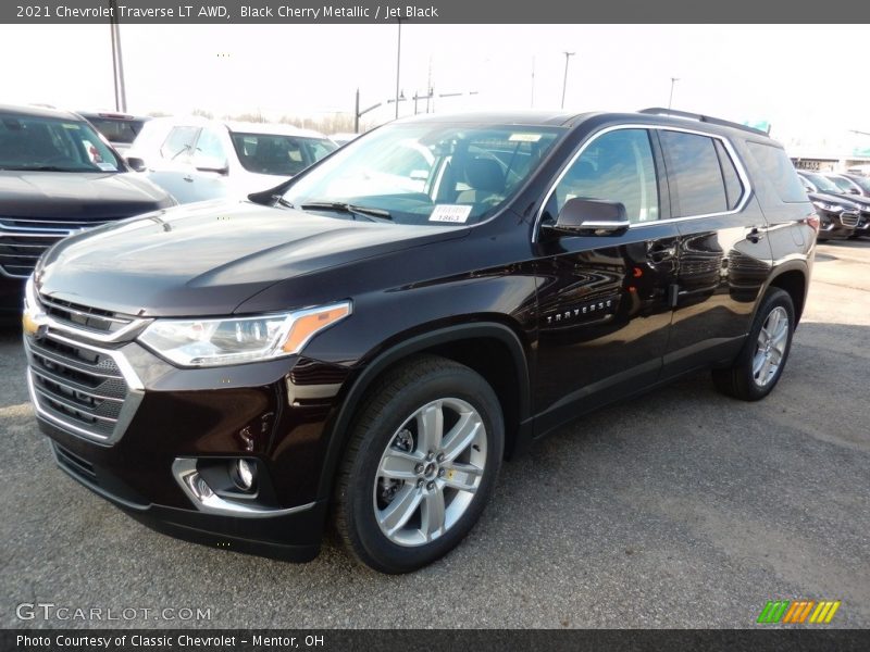 Black Cherry Metallic / Jet Black 2021 Chevrolet Traverse LT AWD