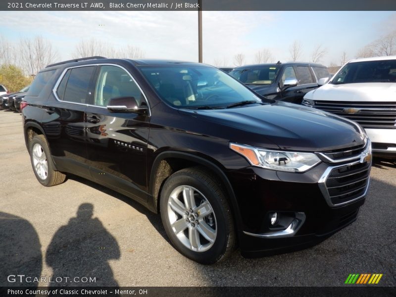 Black Cherry Metallic / Jet Black 2021 Chevrolet Traverse LT AWD