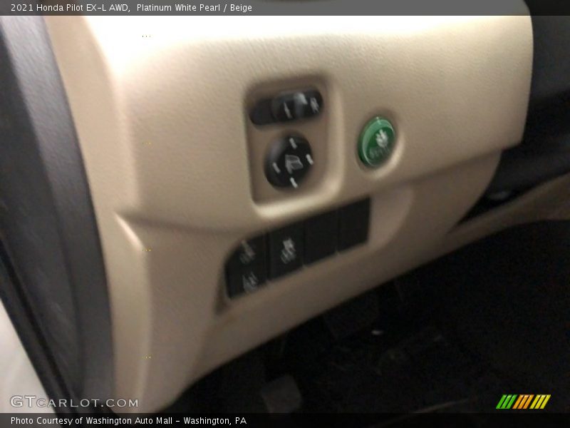 Platinum White Pearl / Beige 2021 Honda Pilot EX-L AWD