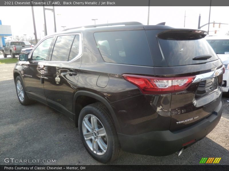 Black Cherry Metallic / Jet Black 2021 Chevrolet Traverse LT AWD