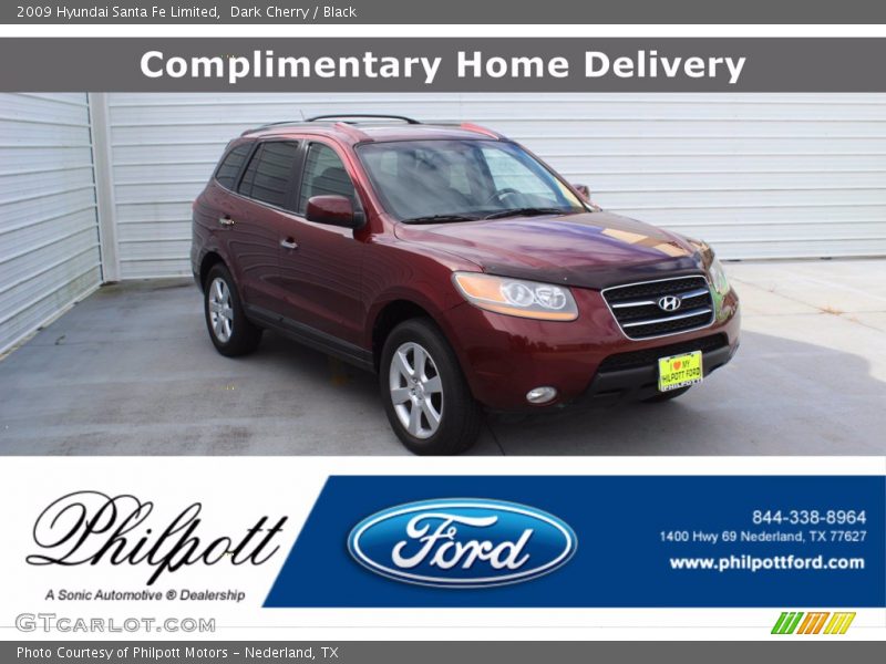 Dark Cherry / Black 2009 Hyundai Santa Fe Limited