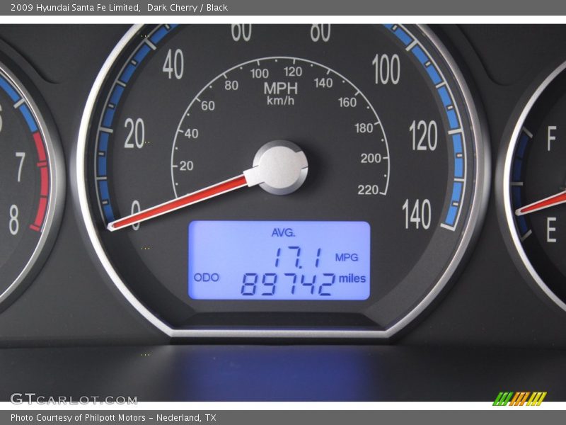 Dark Cherry / Black 2009 Hyundai Santa Fe Limited