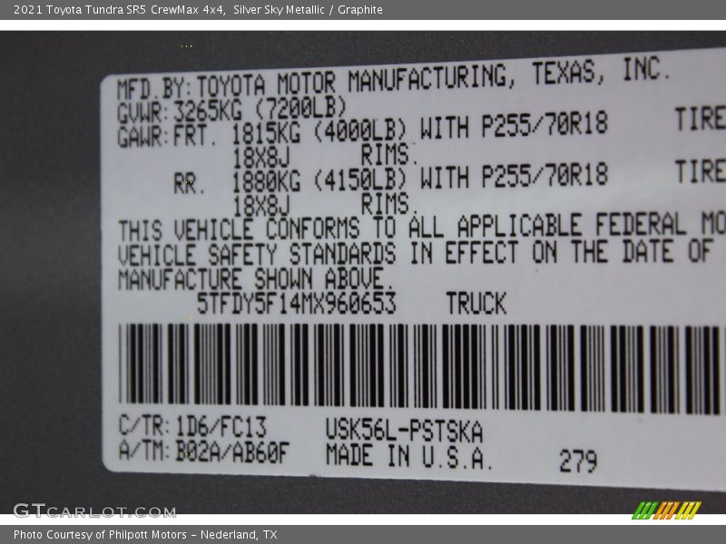 Silver Sky Metallic / Graphite 2021 Toyota Tundra SR5 CrewMax 4x4