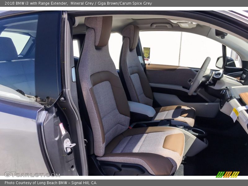 Mineral Grey / Giga Brown/Carum Spice Grey 2018 BMW i3 with Range Extender