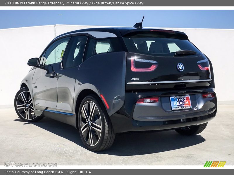 Mineral Grey / Giga Brown/Carum Spice Grey 2018 BMW i3 with Range Extender