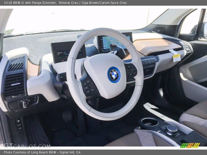 Mineral Grey / Giga Brown/Carum Spice Grey 2018 BMW i3 with Range Extender