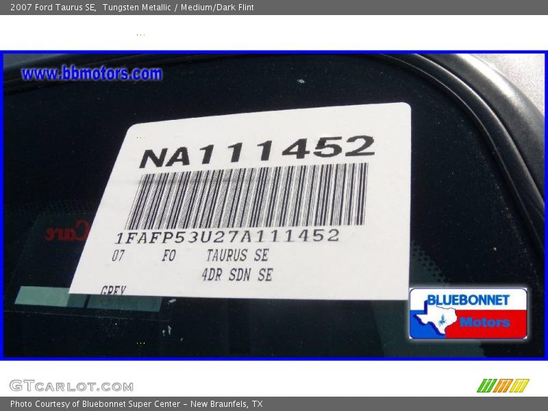 Tungsten Metallic / Medium/Dark Flint 2007 Ford Taurus SE