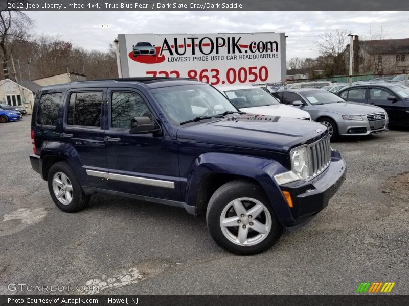 True Blue Pearl / Dark Slate Gray/Dark Saddle 2012 Jeep Liberty Limited 4x4