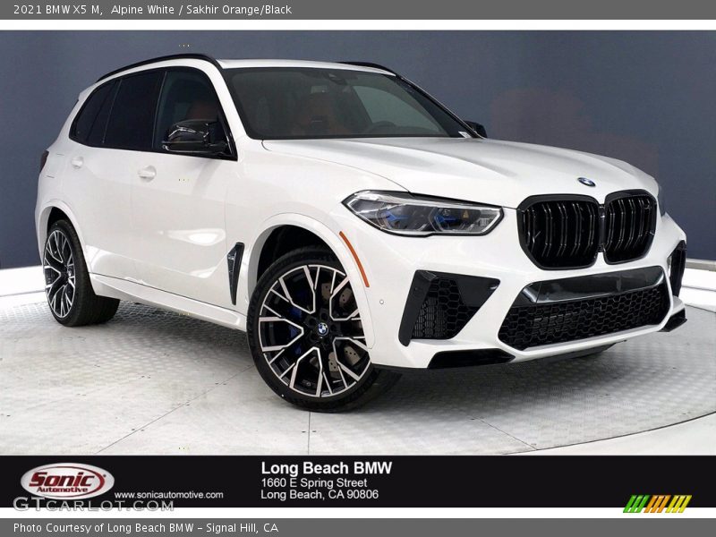 Alpine White / Sakhir Orange/Black 2021 BMW X5 M