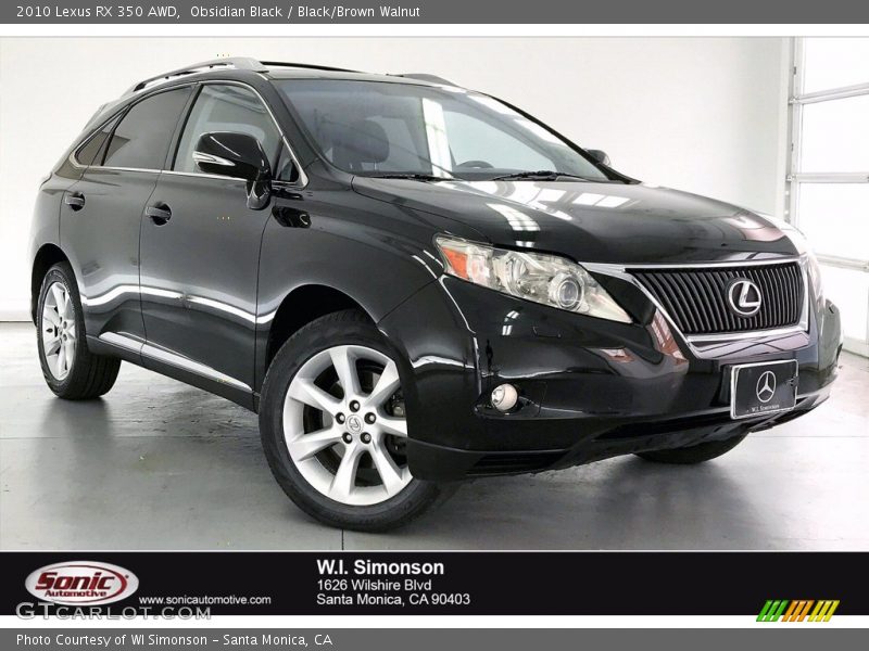 Obsidian Black / Black/Brown Walnut 2010 Lexus RX 350 AWD