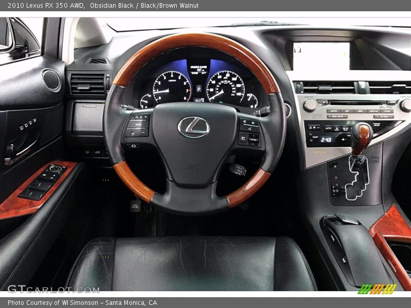 Obsidian Black / Black/Brown Walnut 2010 Lexus RX 350 AWD